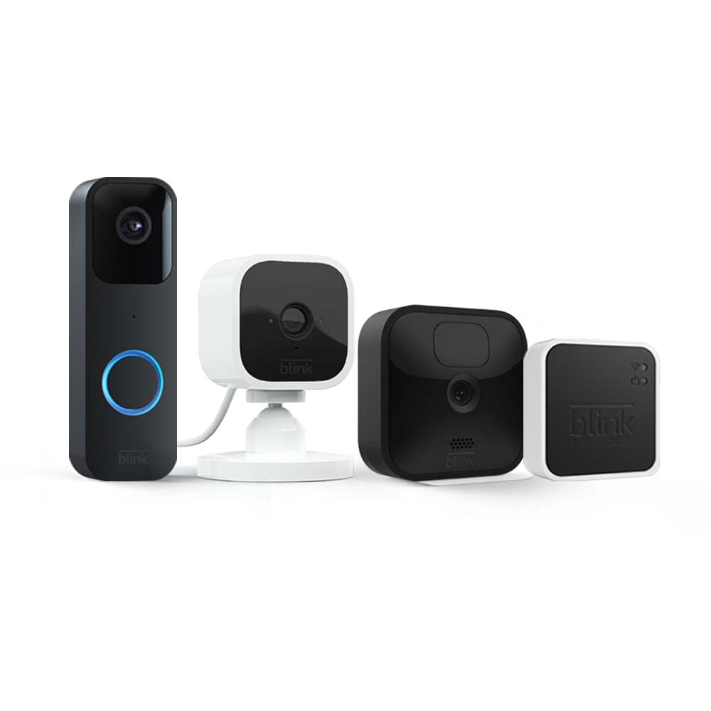 Blink Whole Home Bundle, Video Doorbell System, Outdoor camera, and Mini  camera, HD video, motion detection, Works with Alexa