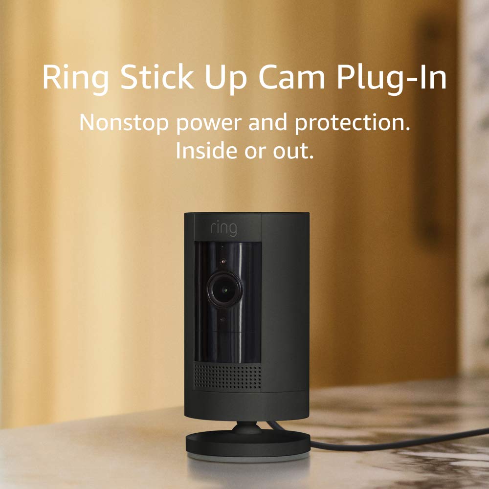 Ring Stick Up Cam Plug-In HD security camera with two-way talk, Works with  Alexa - Black | Bestwirelesscam.com – bestwirelesscam