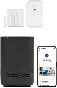 ADT 6 Piece Wireless Home Security System - DIY Installation - Optional Professional Monitoring - No Contract - Compatible with Google Assistant & Alexa - Graphite