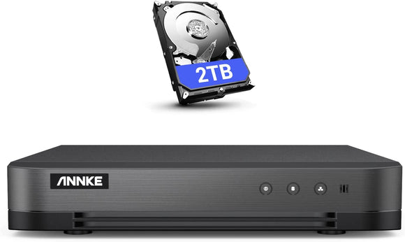 ANNKE 16CH 1080P Lite Hybrid 5-in-1(TVI/AHD/CVI/CVBS/IPC ) CCTV DVR with 2 TB Hard Drive, H.265+ Security 16 Channel Surveillance DVR Recorder, Easy Remote Access, Motion Detection & Emile Alerts