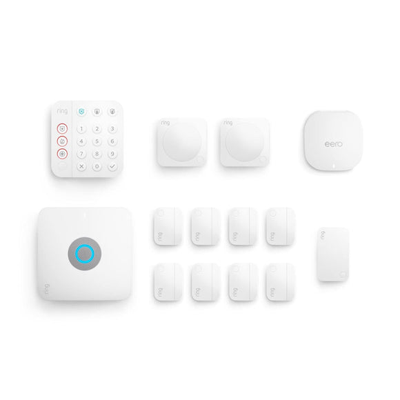 Ring Alarm Pro, 13-Piece Kit and eero Wi-Fi 6 extender - built-in eero Wi-Fi 6 router with optional 24/7 monitoring