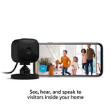 Blink Mini ¨C Compact indoor plug-in smart security camera, 1080p HD video, night vision, motion detection, two-way audio, easy set up, Works with Alexa ¨C 3 cameras (Black)