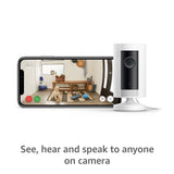 Introducing Ring Indoor Cam, Compact Plug-In HD security camera with two-way talk, White, Works with Alexa ¨C 4-Pack