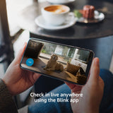 Blink Mini ¨C Compact indoor plug-in smart security camera, 1080p HD video, night vision, motion detection, two-way audio, easy set up, Works with Alexa ¨C 3 cameras (Black)