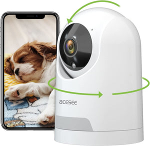 Indoor Security Camera,Acesee Wireless WiFi Home Cameras for Home Security Indoor,Baby Monitor with Camera and Audio,Pet Camera with APP,Motion Detection,360 Plug-in Nanny Dog Camera,Night Vision