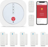 YISEELE Home Security System, Door Alarm System with WiFi, Alarm Security with Phone APP Alert, 9-Piece Kit: Alarm Siren, Door Window Sensor, Remote, Work with Alexa and Google for House, Apartment