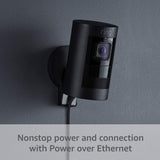 Ring Stick Up Cam Elite, Power over Ethernet HD Security Camera with Two-Way Talk, Night Vision, Black, Works with Alexa