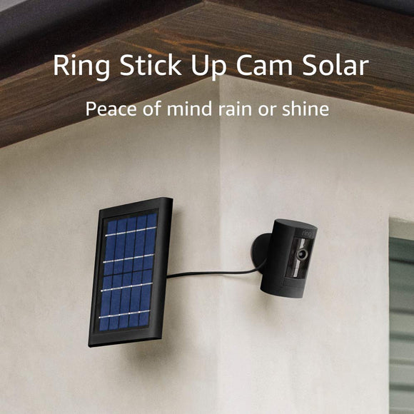 Ring Stick Up Cam Solar HD security camera with two-way talk, Works with Alexa - Black