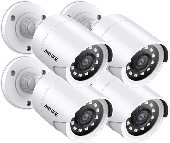 ANNKE 4 Packed 2.0MP 1080P 1920TVL Security Camera Kits, HD TVI Add-on Outdoor CCTV Cameras, IR Night Vision, Weatherproof Housing, Home Surveillance Security Bullet Cam