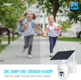 2K 4MP Outdoor Camera Wireless, Ctronics Solar Powered Security Camera with 10000mAh Rechargeable Battery, Solar Spotlight PTZ Camera , 2560x1440P Night Vision, PIR Human Detection, 2-Way Audio, IP66