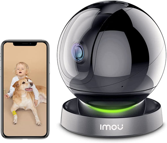 Home Security Camera 4MP Indoor Camera Pan/Tilt, Plug-in WiFi Camera (2.4G ONLY) Baby Monitor Dog Camera with Spotlight & Siren, Night Vision, 2-Way Audio, Human & Sound Detection, Motion Tracking