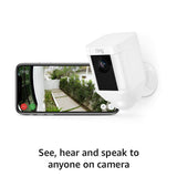 Ring Spotlight Cam Battery HD Security Camera (White) and Echo Dot (4th Gen)