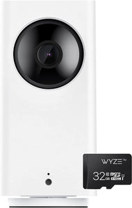 Wyze Cam Pan v2 1080p Pan/Tilt/Zoom Wi-Fi Indoor Smart Home Camera with Color Night Vision, 2-Way Audio, Compatible with Alexa & The Google Assistant with Wyze 32GB MicroSDHC Card Class 10