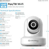 Amcrest 4MP UltraHD Indoor WiFi Camera, Security IP Camera with Pan/Tilt, Two-Way Audio, Night Vision, Remote Viewing, 2.4ghz, 4-Megapixel @30FPS, Wide 90¡ã FOV, IP4M-1041W (White)