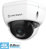 Amcrest 4K 8CH Security Camera System w/ 4K (8MP) NVR, (4) x 4K (8-Megapixel) IP67 Weatherproof Metal Dome POE IP Cameras (3840x2160),Pre-Installed 2TB Hard Drive, NV4108E-HS-IP8M-2493EW4-2TB (White)