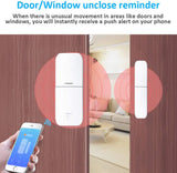 WiFi Smart Home Security Alarm System, DIY Wireless No Monthly Fee with APP Push and Calling Alarms, 6 Pieces-Kit (Alarm Siren, Door Window Sensor, Remote), Work with Alexa for House Apartment