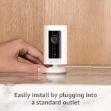 Introducing Ring Indoor Cam, Compact Plug-In HD security camera with two-way talk, White, Works with Alexa ¨C 4-Pack