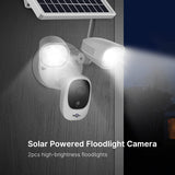 Hiseeu Solar Powered Floodlight Camera Wireless Security Camera,12000mAh Rechargeable Batteries High Brightness LED,Color Night Vision,IP66 Waterproof,1080P,Motion Detection,2-Way Audio,Cloud Storage