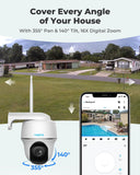 Solar WiFi Camera Security Outdoor, 100% Wire-Free, Wireless Battery Powered, Compatible with Alexa/ Google Assistant for Home Surveillance, REOLINK Argus Eco/PT with Solar Panel