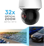 Amcrest 4MP Outdoor PTZ POE + IP Camera Pan Tilt Zoom (Optical 32x Motorized) UltraHD POE+ Camera Security Speed Dome, People and Vehicle Detection AI, 492ft Night Vision POE+ (802.3at) IP4M-1083EW-AI