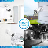 ANNKE 4 Packed 2.0MP 1080P 1920TVL Security Camera Kits, HD TVI Add-on Outdoor CCTV Cameras, IR Night Vision, Weatherproof Housing, Home Surveillance Security Bullet Cam