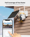 4G LTE Cellular Security Camera Included SD&SIM Card£¨Verizon AT&T T-Mobile£©Battery Solar Panel, Wireless Outdoor Cam No WiFi Needed with 2K Night Vision Pan Tilt 355¡ã View Spotlight PIR Motion Sensor