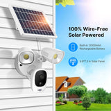 Hiseeu Solar Powered Floodlight Camera Wireless Security Camera,12000mAh Rechargeable Batteries High Brightness LED,Color Night Vision,IP66 Waterproof,1080P,Motion Detection,2-Way Audio,Cloud Storage