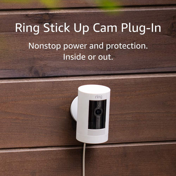 All-new Ring Stick Up Cam Plug-In HD security camera with two-way talk, Works with Alexa ¨C 3-Pack