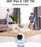 ANNKE Crater WiFi Pan Tilt Smart Security Camera, 1080p Baby/Pet Monitor Indoor Camera 360-degree with Two-Way Audio, Human Motion Detection, One-Touch Alarm, Cloud & SD Card Storage, Works with Alexa