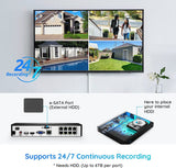 REOLINK 4K Security Camera System, 6pcs H.265 PoE Wired Bullet 4K Cameras with Person Vehicle Detection, 4K/8CH NVR Recorder with 2TB HDD for 24-7 Recording, RLK8-800B6